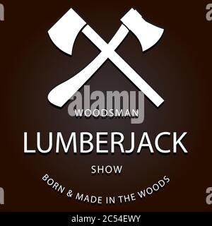 logo de lumberjack avec axes. illustration du vecteur eps 10 Illustration de Vecteur