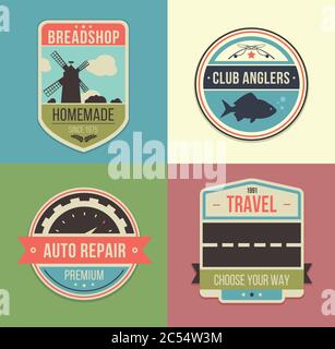 Ensemble de badges de voyage et logos vintage. Illustration vectorielle Illustration de Vecteur