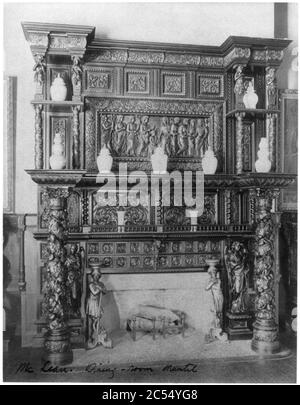 Intérieur de John R. McLean House, 1500 JE St., N.W., Washington, D.C. - salle à manger cheminée Banque D'Images