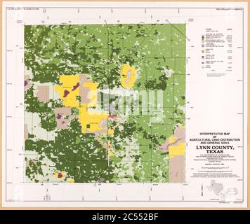 Carte interprétative de la répartition des terres agricoles et des sols en général, Comté de Lynn, Texas Banque D'Images