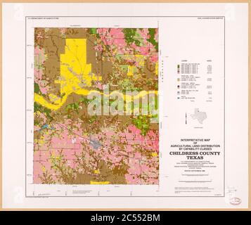 Carte interprétative de la répartition des terres agricoles par classes de capacités. Childress County, Texas Banque D'Images