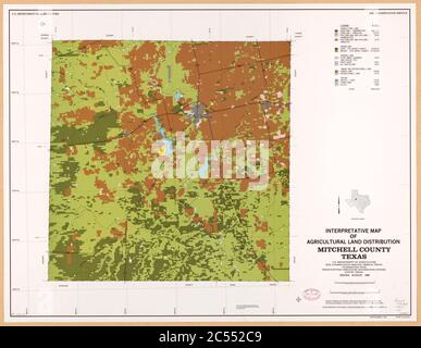 Carte interprétative de la répartition des terres agricoles. Mitchell County, Texas Banque D'Images