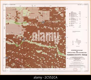 Carte interprétative de la répartition des terres agricoles. Parmer County, Texas Banque D'Images