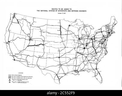 Plan Interstate Highway octobre 17 1957. Banque D'Images