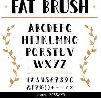 Vector dessiné à la main sans Alphabet. Lettres et chiffres écrits avec un stylo à encre Illustration de Vecteur