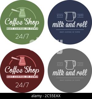 Jeu d'éléments pour café Vector et d'accessoires pour café Illustration peut être utilisé comme logo ou icône en qualité supérieure Illustration de Vecteur