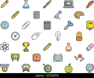 Ensemble d'icônes Vector Education l'illustration peut être utilisée comme logo ou icône en qualité supérieure Illustration de Vecteur