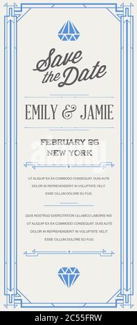 Invitation style de grande qualité dans Art déco ou époque Nouveau vecteur de l'époque Gangster des années 1920 Illustration de Vecteur