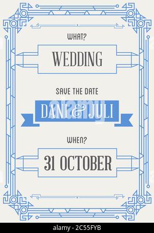 Invitation style de grande qualité dans Art déco ou époque Nouveau vecteur de l'époque Gangster des années 1920 Illustration de Vecteur