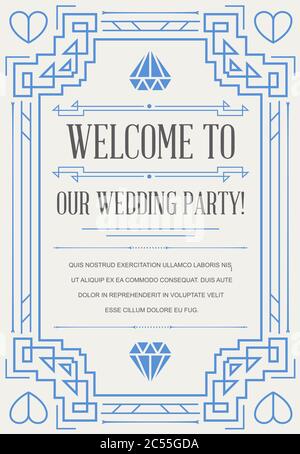 Invitation style de grande qualité dans Art déco ou époque Nouveau vecteur de l'époque Gangster des années 1920 Illustration de Vecteur