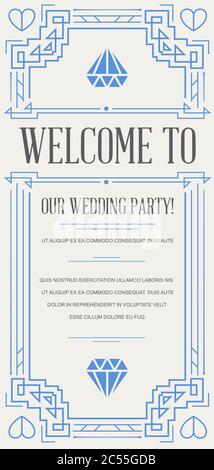 Invitation style de grande qualité dans Art déco ou époque Nouveau vecteur de l'époque Gangster des années 1920 Illustration de Vecteur