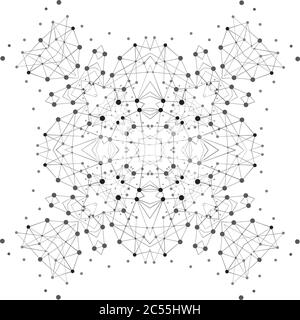 Forme vectorielle, structure moléculaire avec lignes et points Illustration de Vecteur