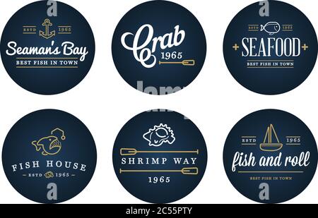 Ensemble d'éléments de mer et de panneaux de mer Vector Illustration peut être utilisé comme logo ou icône en qualité supérieure Illustration de Vecteur