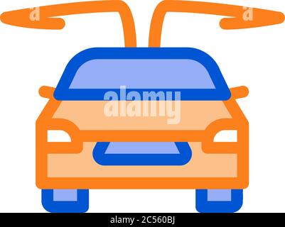 illustration vectorielle de l'icône de porte ouverte d'electro-car Illustration de Vecteur
