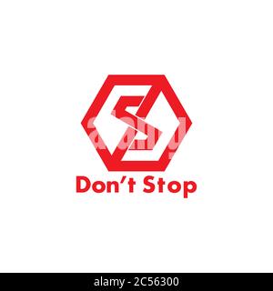 Lettre s dont stop vecteur symbole hexagonal Illustration de Vecteur