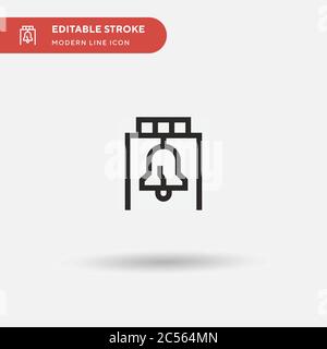 Icône de vecteur simple Liberty Bell. Modèle de conception de symbole d'illustration pour l'élément d'interface utilisateur Web mobile. Pictogramme moderne de couleur parfaite sur contour modifiable. Icônes Liberty Bell pour votre projet d'entreprise Illustration de Vecteur