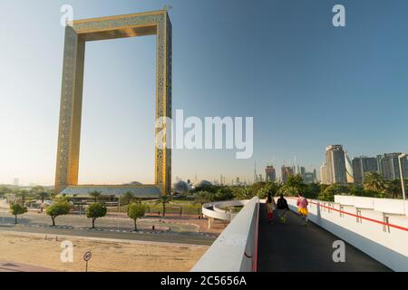 Dubai Frame, Dubaï, Émirats arabes Unis Banque D'Images