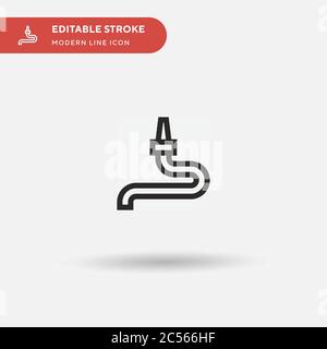 Icône vecteur simple de tuyau d'eau. Modèle de conception de symbole d'illustration pour l'élément d'interface utilisateur Web mobile. Pictogramme moderne de couleur parfaite sur contour modifiable. Icônes de tuyau d'eau pour votre projet d'entreprise Illustration de Vecteur