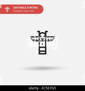 Icône de vecteur simple totem. Modèle de conception de symbole d'illustration pour l'élément d'interface utilisateur Web mobile. Pictogramme moderne de couleur parfaite sur contour modifiable. Icônes totem pour votre projet d'entreprise Illustration de Vecteur
