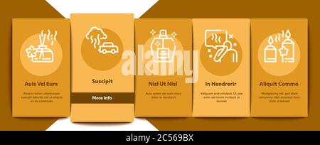 Aroma odeur et odeur Onboarding éléments icônes définir le vecteur Illustration de Vecteur