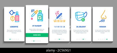 Aroma odeur et odeur Onboarding éléments icônes définir le vecteur Illustration de Vecteur