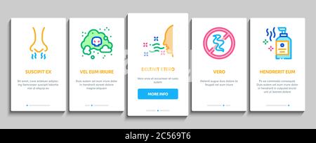 Aroma odeur et odeur Onboarding éléments icônes définir le vecteur Illustration de Vecteur