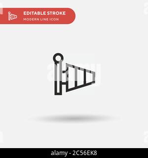 Icône de vecteur simple de prise de vent. Modèle de conception de symbole d'illustration pour l'élément d'interface utilisateur Web mobile. Pictogramme moderne de couleur parfaite sur contour modifiable. Icônes de Wind Socket pour votre projet d'entreprise Illustration de Vecteur