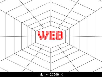 Motif toile d'araignée avec place pour le texte. Illustration de Vecteur