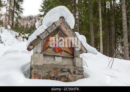 Chemin de croix à Monte Santo di Lussari, station numéro deux, Tarvisio, Udine, Friuli Venezia Giulia, Italie Banque D'Images