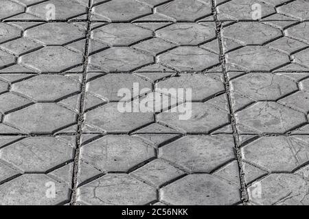 Surface de pavés en béton gris. Banque D'Images