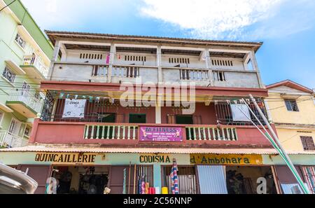 Centre de remise en forme, scène de rue à Andoany, Hell-ville, île de Nosy Bé, Madagascar, Afrique, Océan Indien Banque D'Images