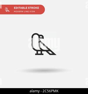 Icône de vecteur simple Raven. Modèle de conception de symbole d'illustration pour l'élément d'interface utilisateur Web mobile. Pictogramme moderne de couleur parfaite sur contour modifiable. Icônes Raven pour votre projet d'entreprise Illustration de Vecteur