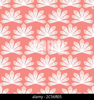 Motif feuilles de palmier abstrait rose. Feuillage tropical vectoriel, répétition de l'arrière-plan sans couture. Illustration de Vecteur