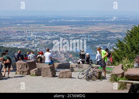 Vue depuis le Königstuhl, Heidelberg, Bade-Wurtemberg, Allemagne, Europe Banque D'Images