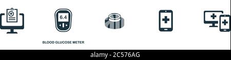 Icône du glucomètre. Élément simple de la collection numérique de santé. Icône de mesure créative du glucose sanguin pour la conception de sites Web, les modèles, les infographies et Illustration de Vecteur