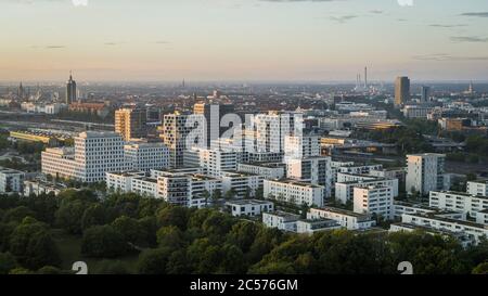 Munich Cityscape et Hirschgarten, Bavière, Allemagne Banque D'Images