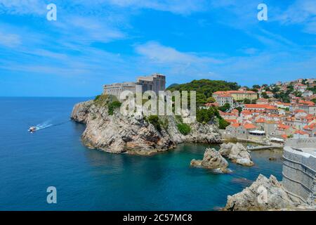 Fort Lovrijenac ou Forteresse Saint-Laurent, souvent appelé 'Dubrovnik's Gibraltar' à Dubrovnik le 18 juin 2019. Banque D'Images
