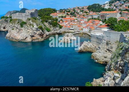 Fort Lovrijenac ou Forteresse Saint-Laurent, souvent appelé 'Dubrovnik's Gibraltar' à Dubrovnik le 18 juin 2019. Banque D'Images