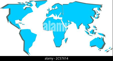 Carte du monde simplifiée, illustration vectorielle Illustration de Vecteur