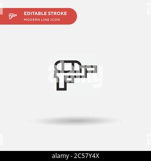 Icône vecteur simple pistolet à eau. Modèle de conception de symbole d'illustration pour l'élément d'interface utilisateur Web mobile. Pictogramme moderne de couleur parfaite sur contour modifiable. Icônes de pistolet à eau pour votre projet d'entreprise Illustration de Vecteur