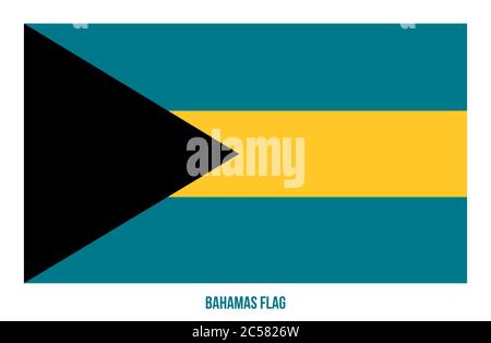 Illustration Vectorielle Drapeau Bahamas Sur Fond Blanc. Drapeau National Des Bahamas. Illustration de Vecteur