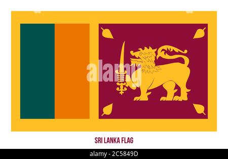 Illustration Vectorielle Du Drapeau Sri Lanka Sur Fond Blanc. Drapeau National Du Sri Lanka. Illustration de Vecteur