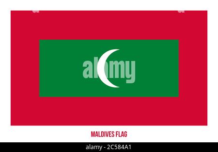 Illustration Vectorielle Drapeau Maldives Sur Fond Blanc. Drapeau National Des Maldives. Illustration de Vecteur