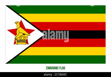 Illustration Vectorielle Du Drapeau Du Zimbabwe Sur Fond Blanc. Drapeau National Du Zimbabwe. Illustration de Vecteur