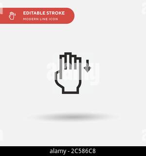 Icône de vecteur simple bas. Modèle de conception de symbole d'illustration pour l'élément d'interface utilisateur Web mobile. Pictogramme moderne de couleur parfaite sur contour modifiable. Icônes de votre projet d'entreprise Illustration de Vecteur