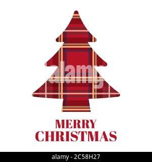Sapin de Noël à texture écossaise. Joyeux Noël et bonne année design pour le Web, bannières, carte, papier peint. Arbre de Noël. Vecteur Illustration de Vecteur