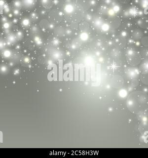 Fond de Noël avec des lumières, étoiles étincelantes et place pour le texte. Illustration vectorielle. Illustration de Vecteur