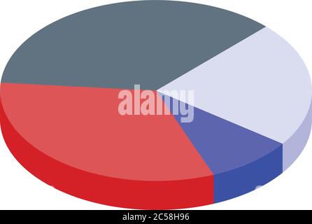 Icône de graphique circulaire Trade war, style isométrique Illustration de Vecteur