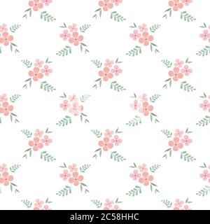 Motif fleuri sans coutures. Motif vintage avec fleurs roses, style rétro Illustration de Vecteur