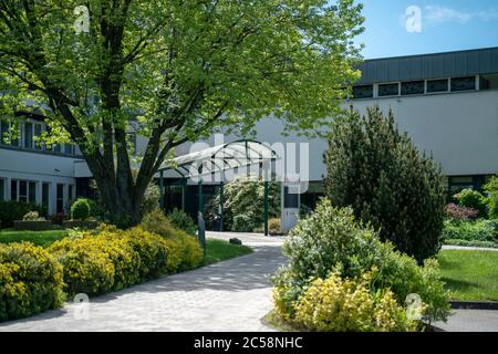 L'hôpital de Brilon avec l'entrée. Banque D'Images